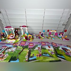 LEGO Friends Lots 41110, 41111, 41112, 41113, 41114 w/ Books Preowned